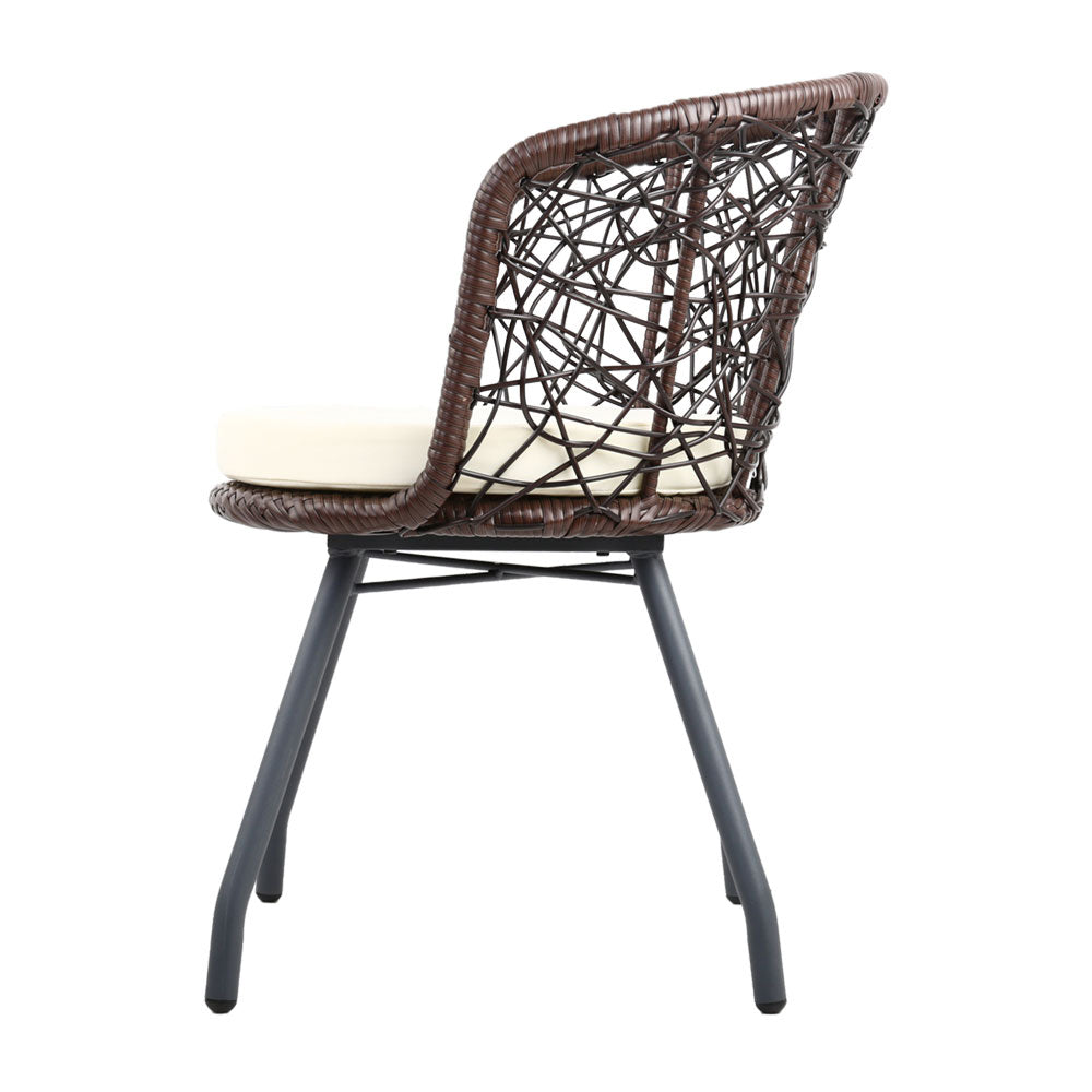 Outdoor Patio Chair and Table - Brown