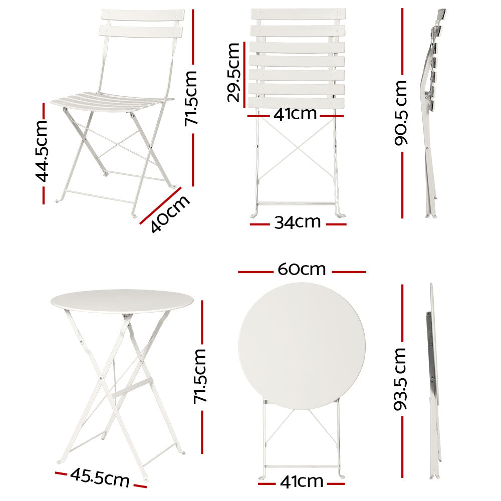 3 PC Outdoor Bistro Table and Chairs Set