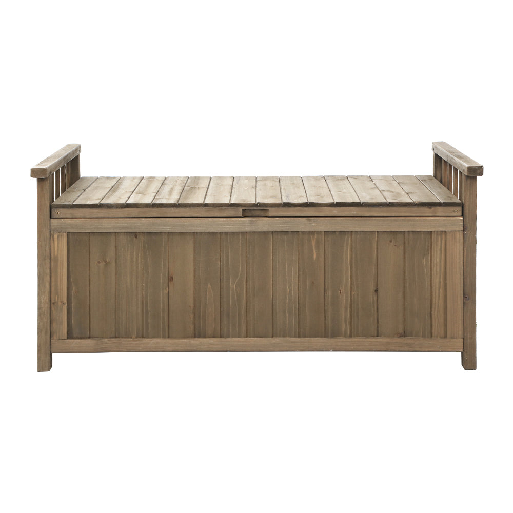 Elwood Brown Timber Garden Seat With Cabinet