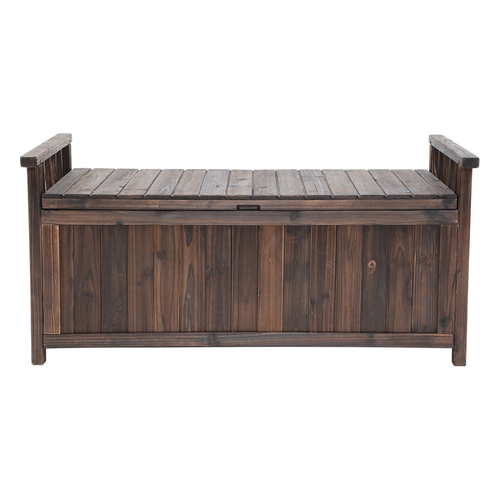 Charcoal Timber Garden Seat With Cabinet