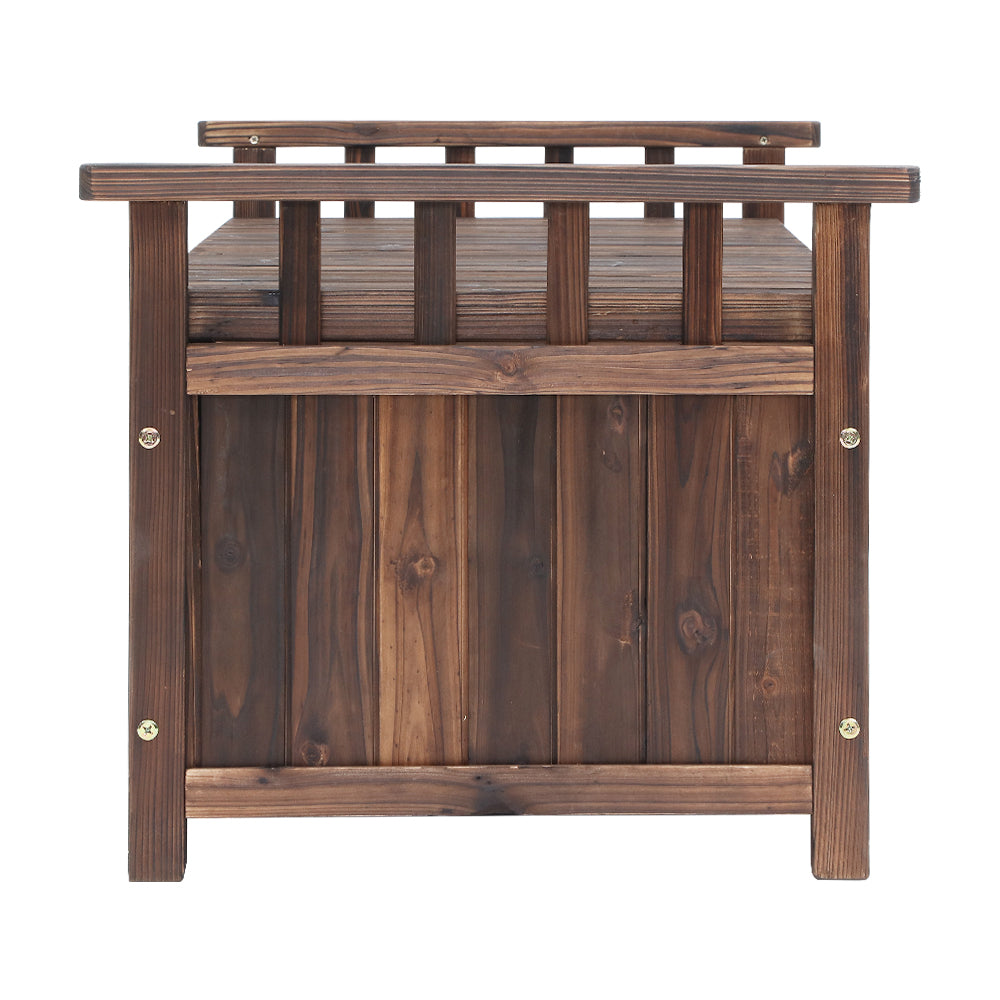 Charcoal Timber Garden Seat With Cabinet