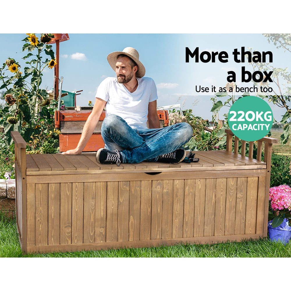 Sahara Natural Timber Garden Seat With Cabinet