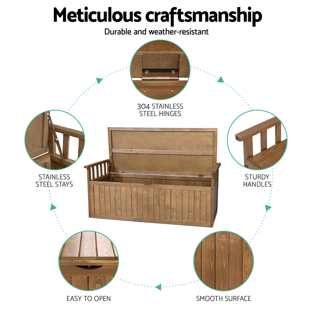 Sahara Natural Timber Garden Seat With Cabinet