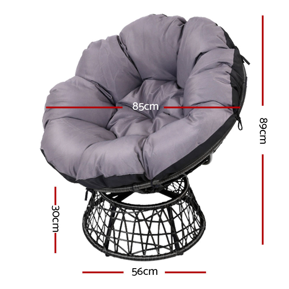 Outdoor Papasan Chair - Black