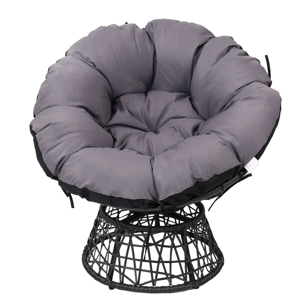 Outdoor Papasan Chair - Black