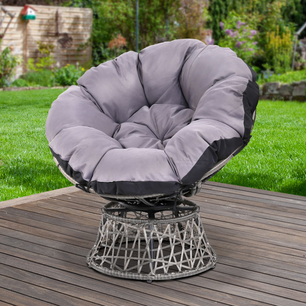 Outdoor Papasan Chair - Grey