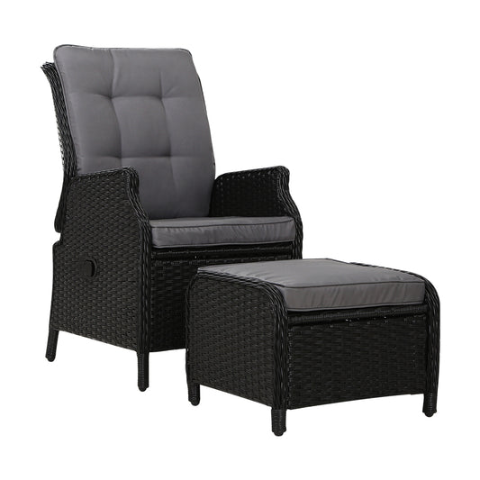 2PC Mauritius Outdoor Recliner Chair Sun Lounge Setting