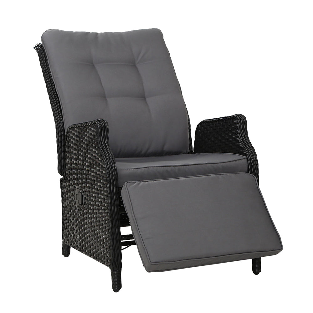 Mauritius Outdoor Black Recliner Chair