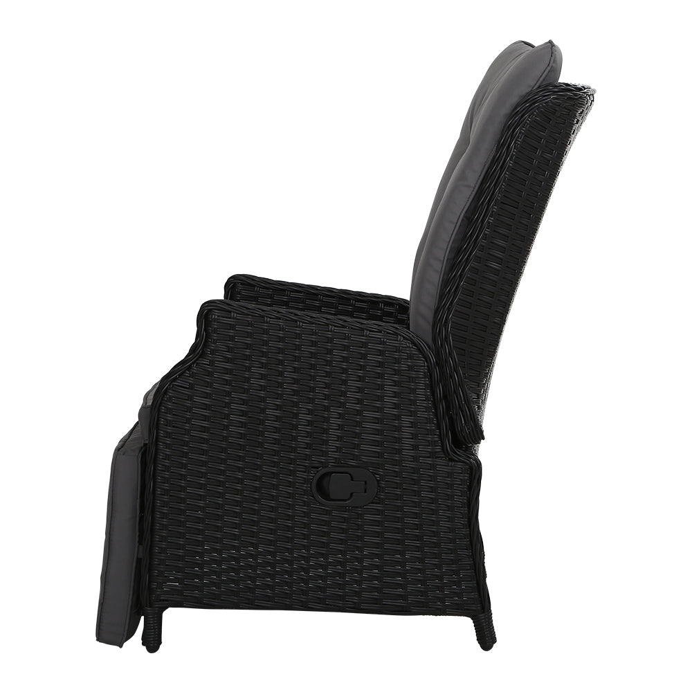 Mauritius Outdoor Black Recliner Chair