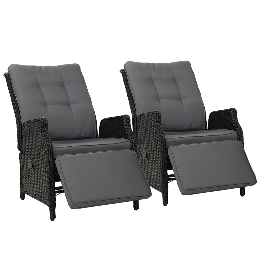 Mauritius Outdoor Recliner Chairs Set of 2