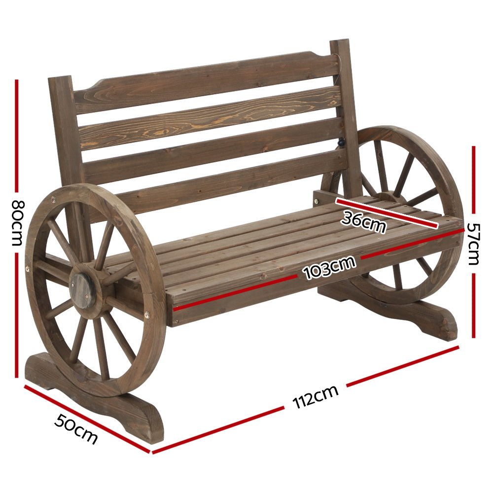 Park Bench Wooden Wagon Chair Outdoor Garden Backyard Lounge Furniture