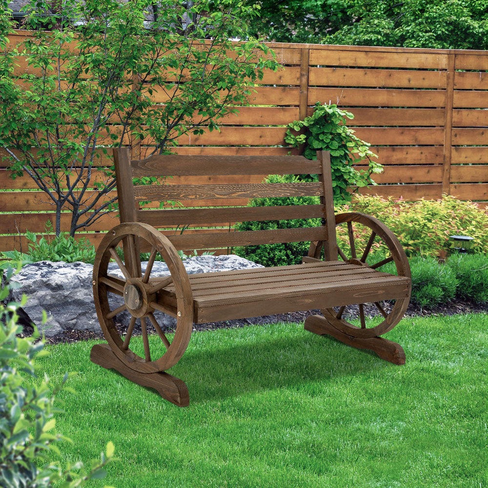 Park Bench Wooden Wagon Chair Outdoor Garden Backyard Lounge Furniture