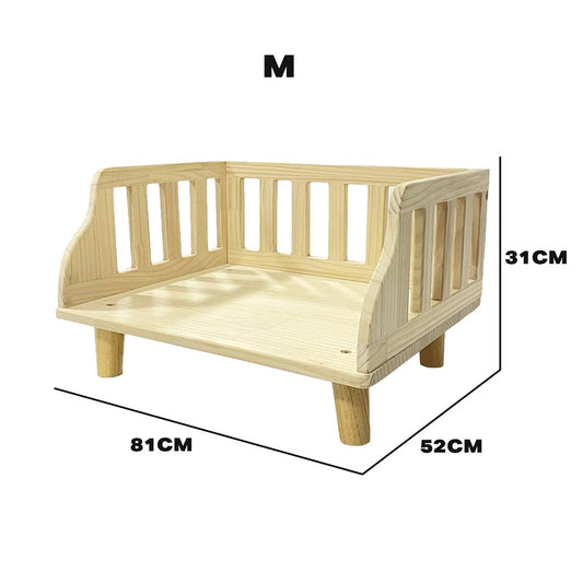 Solid Wooden Pet Bed W/Pillow & Mattress