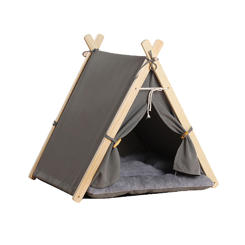 Teepee bed for Dogs & Cats With Cushion - Grey