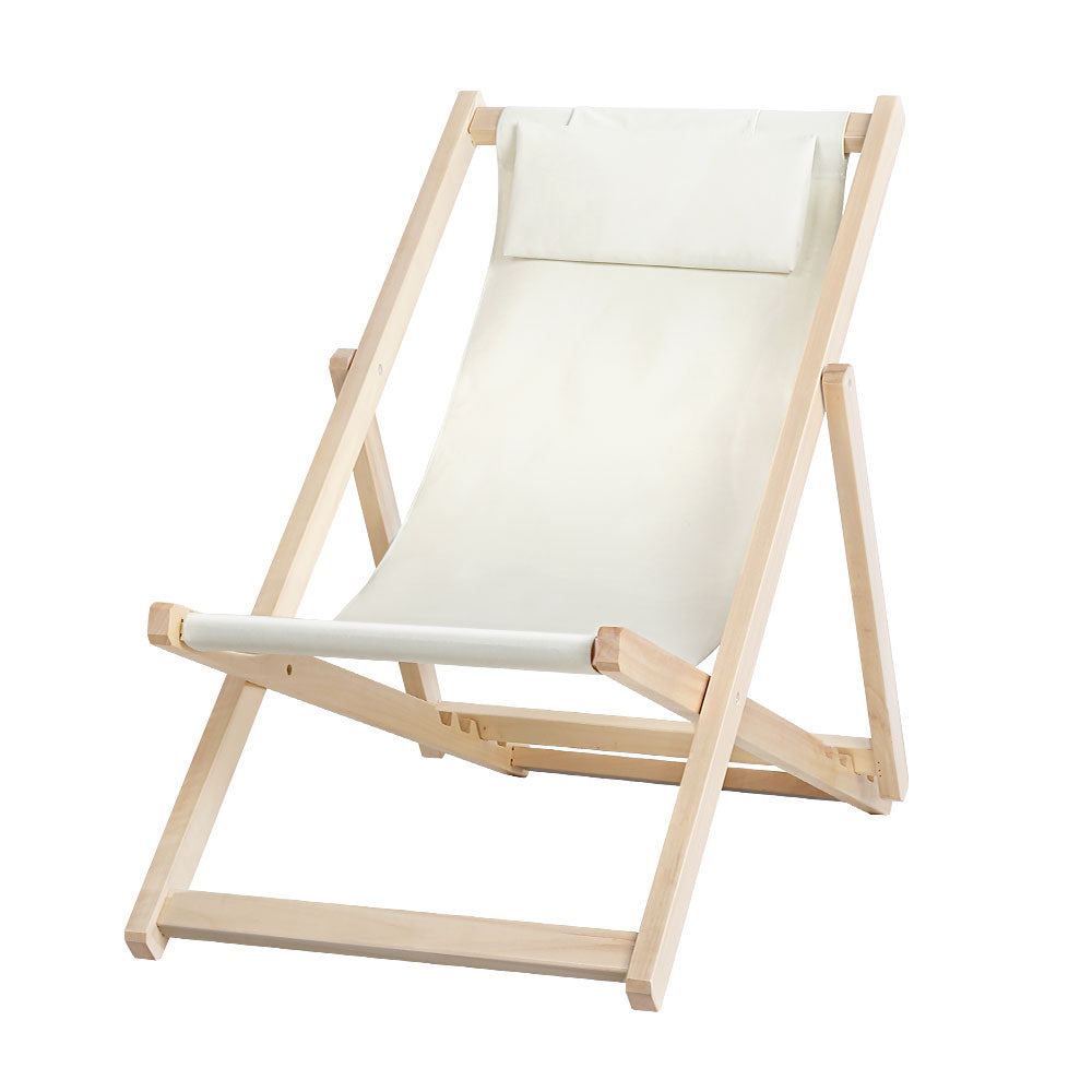 Foldable Beach Sling Chair - Beige