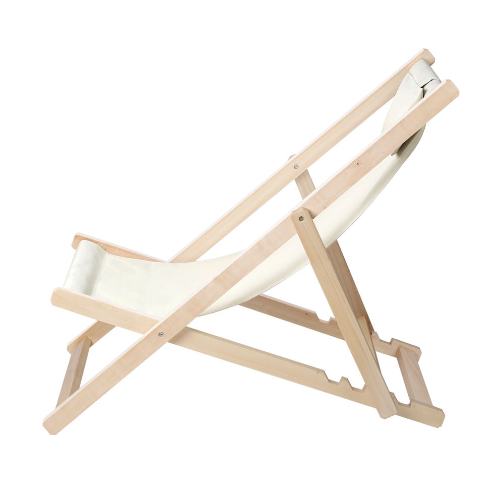 Foldable Beach Sling Chair - Beige