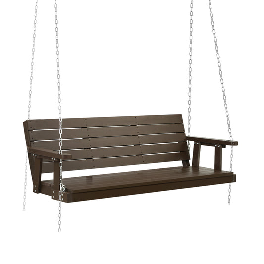 3 Seater Outdoor Wooden Swing Bench - Brown