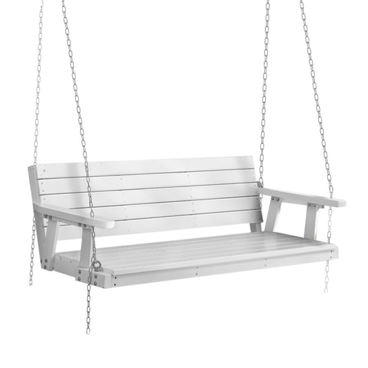 3 Seater Outdoor Wooden Swing Bench - White