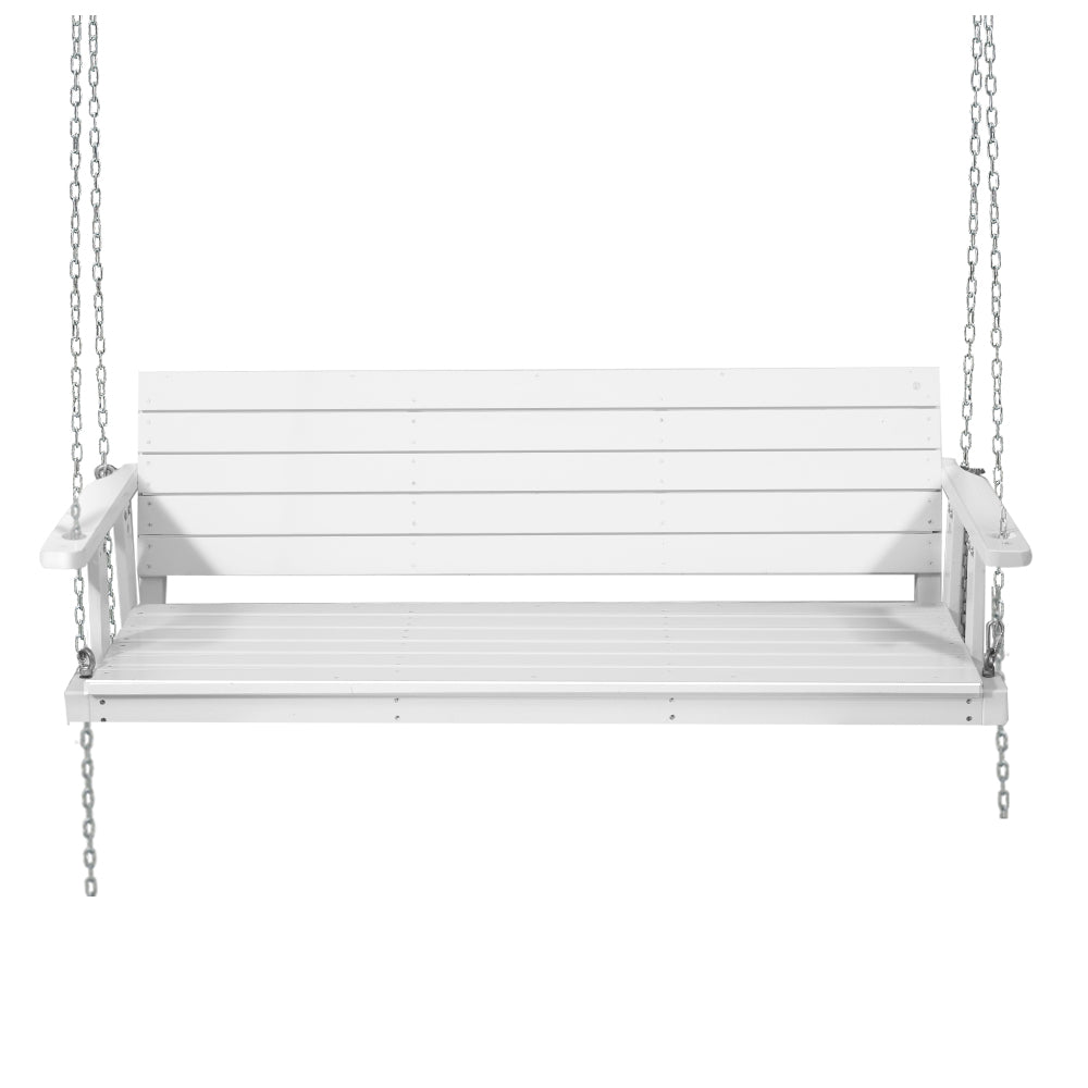 3 Seater Outdoor Wooden Swing Bench - White