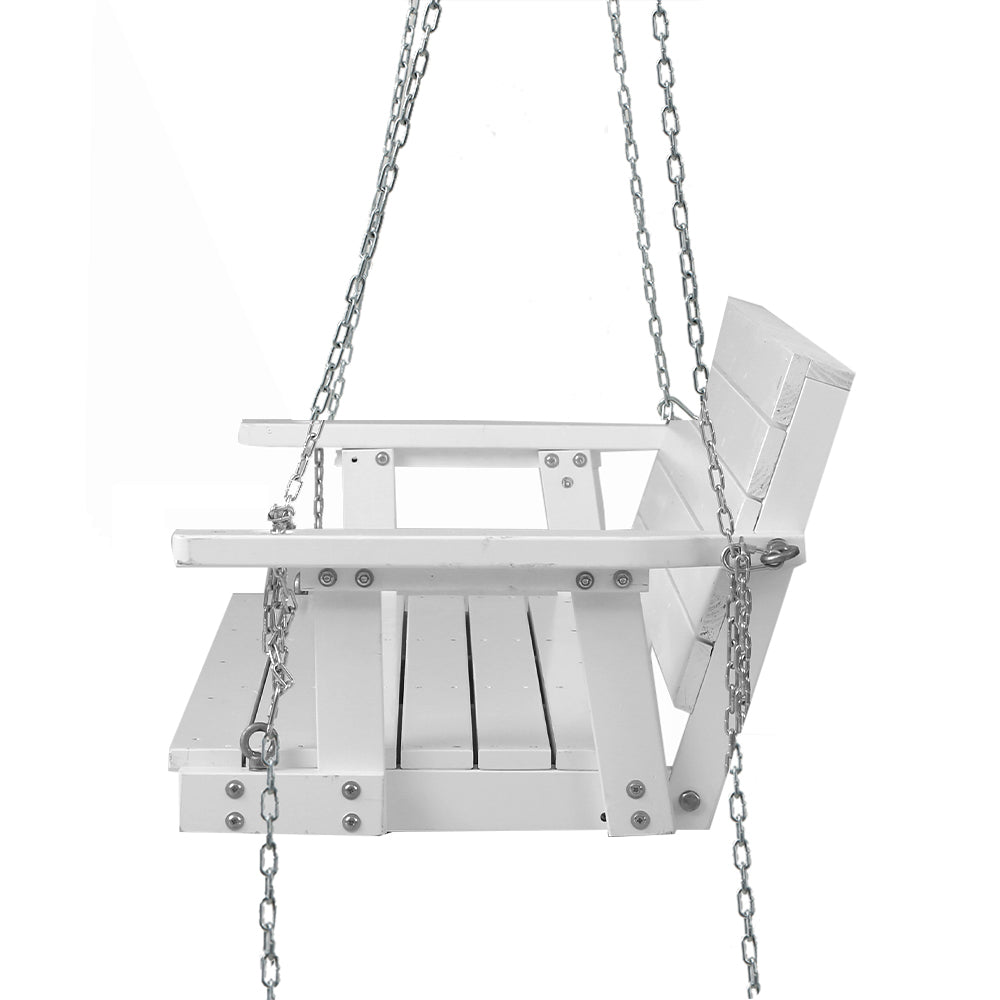 3 Seater Outdoor Wooden Swing Bench - White